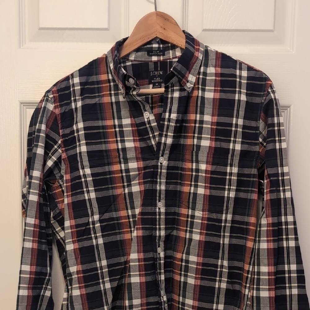 Tartan Plaid Slim Untucked Button-down Shirt